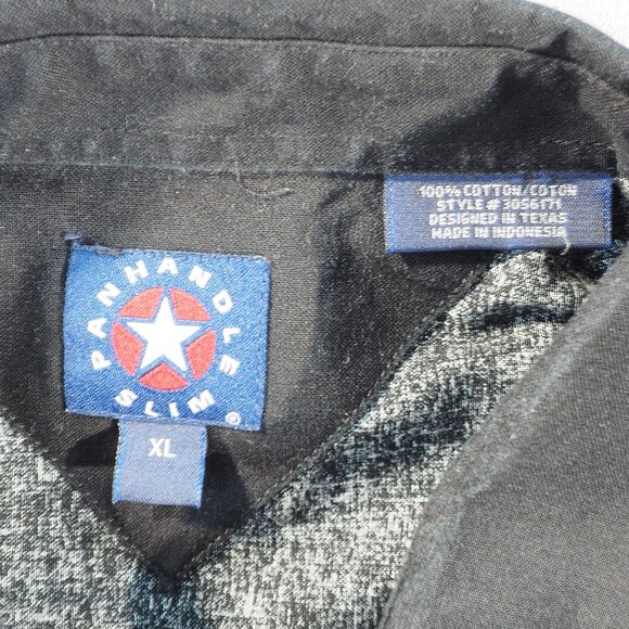 Panhandle Slim Shirt Men Extra Large Black Western Rodeo Bull Rider Cowboy Ranch - Picture 3 of 9